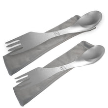 Load image into Gallery viewer, (2-Pack) 3-in-1 Titanium Spork Utensil for Hiking Backpacking Camping Cookware