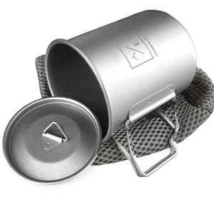 Ultra-Light Titanium Mug/Pot/Kettle Set - Versatile, Durable, Portable 450ml 750