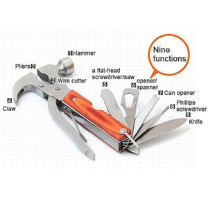 Multi Tool Hammer-Pliers-Saw-Phillips-Knife Swiss Multi 9-in-1 Survival Tool