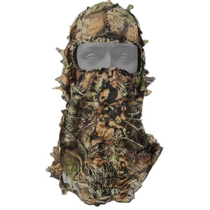 3D Camouflage Face Mask with Guillotine Hunting Mesh-Bug Screening Sunglass Hat