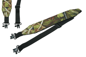 Waterproof-Neoprene Deep Woods Gun Strap Sling - Metal Swivel Clips - Camouflage