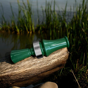 [2-Pack] Green ABS and Steel Mallard Single Reed Duck Call for Beginners and Nov