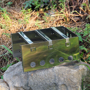 Ultralight Outdoor Camping Compact Folding Stove Stainless Steel