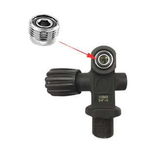 (2-Pack) Cylinder Valve Adapter Fitting | 22mm DIN to Yoke Threaded Tank Adapter