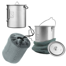 Load image into Gallery viewer, Ultra-Light Titanium Mug/Pot/Kettle Set - Versatile, Durable, Portable 450ml 750