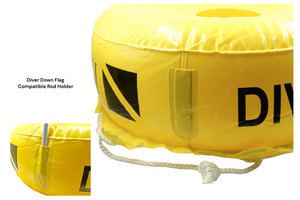 22" Diver Below - Diving Safety Float - Scuba Snorkeling Diving Buoy Inflatable