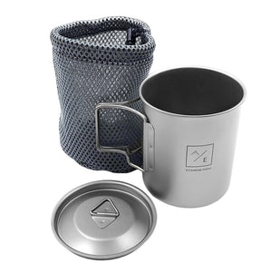 Ultra-Light Titanium Mug/Pot/Kettle Set - Versatile, Durable, Portable 450ml 750