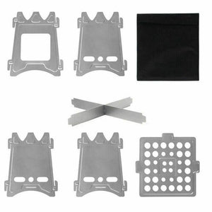 Ultra-Light Flat Pack Titanium Camping Stove| 6inch Tall 3.8inch Cooktop | 208g