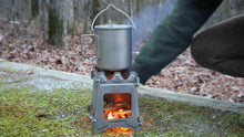 Load image into Gallery viewer, Ultra-Light Flat Pack Titanium Camping Stove| 6inch Tall 3.8inch Cooktop | 208g