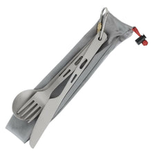 Load image into Gallery viewer, 3-PC-SET Evoly Outdoors 3-in-1 Titanium Spork Utensil with Carry Case, 7.5 x 1.6