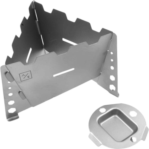 Ultralight Titanium Outdoor Camping Folding Fuel Stove -Open Flame Pocket Stove