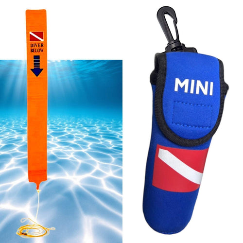 Scuba Diving SMB Compact Emergency SMB [Diver Below] Surface Marker w/ Weight