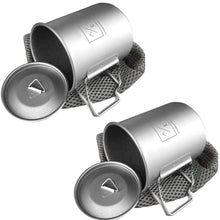 Load image into Gallery viewer, [2-PACK] 450ML (15oz) Titanium Open Flame Compact Ultralight Cup/Pot with Lid, 3