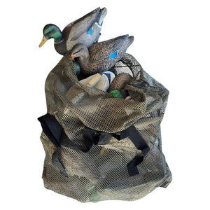 GREEN 33"x 30.5" Hunting Decoy Mesh Bag With HD Nylon Shoulder Straps, Drawstrin