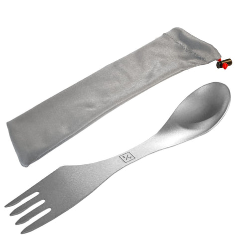 Evoly Outdoors 3-in-1 Titanium Spork Utensil with Carry Case, 7.5 x 1.6 inches,