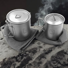 Load image into Gallery viewer, (2PC SET) Titanium 450mL and 750ml ULTRALIGHT Compact Titanium Open Flame Compac
