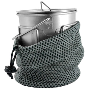 750ml (25.3oz) Titanium Open Flame Compact Ultralight Cup/Pot (2-Pack)