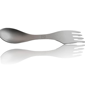 (2-Pack) 3-in-1 Titanium Spork Utensil for Hiking Backpacking Camping Cookware
