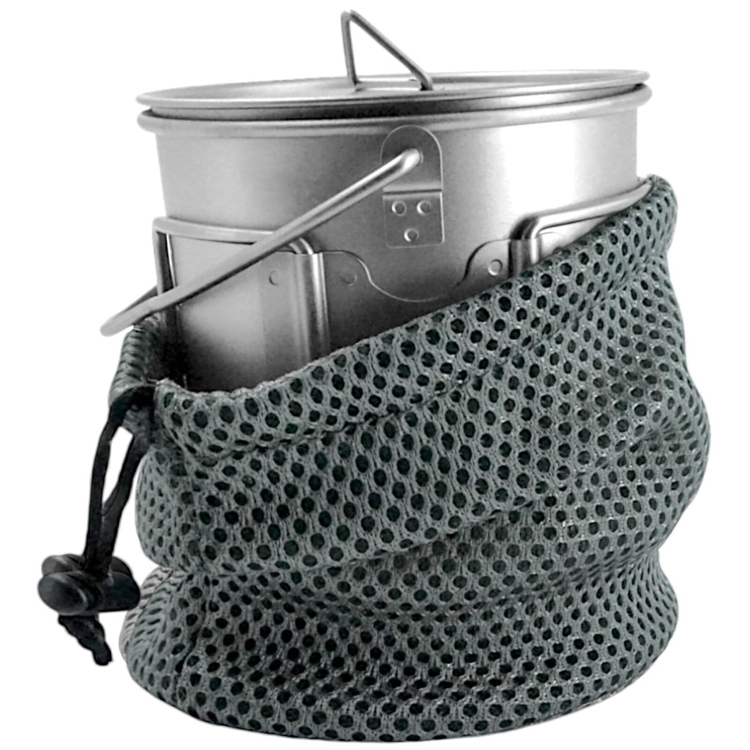 750ml (25.3oz) Titanium Open Flame Compact Ultralight Cup/Pot with Lid, 3.9 in