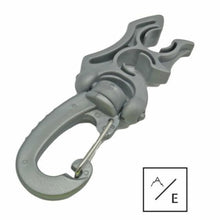 Load image into Gallery viewer, Scuba Diving Clip On Regulator Hose Organizer, 2-Slot Retainer, 3.75&quot; x 1.25&quot; x 0.25&quot;, Marine Grade ABS and Stainless Steel