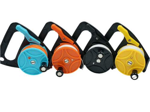 Scuba Diving Signal Reel, 150ft Line, 4 Color Options: Blue, Orange, Yellow, Black