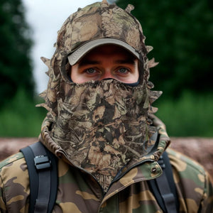 3D Leaf Deep Woods Mesh Camo Hunting Face Mask, Breathable Mesh, 17 x 11.8 inches