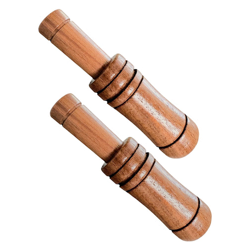 [2-Pack] Classic Wooden Mallard Duck Call, Wateresitant Rugged Classic 2-Part Duck Call with Singe ABS Plastic Insert 4.75 in x 1.25 in