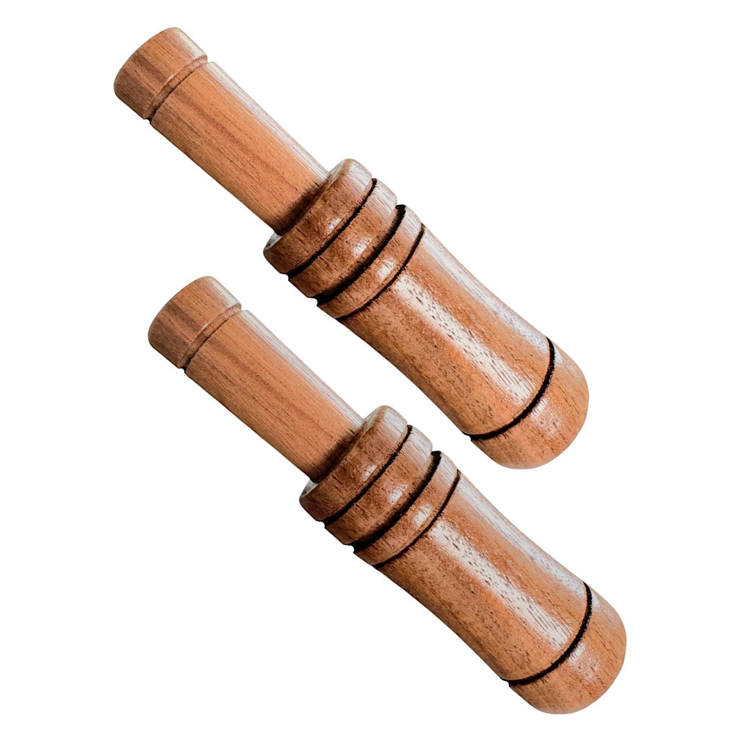 [2-Pack] Classic Wooden Mallard Duck Call, Wateresitant Rugged Classic 2-Part Duck Call with Singe ABS Plastic Insert 4.75 in x 1.25 in