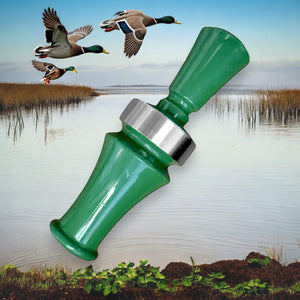 [2-Pack] Green ABS and Steel Mallard Single Reed Duck Call for Beginners and Novice Hunters, Durable Design ABS Rugged Plastic Steel Ring