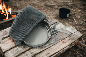 Foldable Titanium Frying / Baking Pan | Compact Backpacking Supply | Camping Tool | Outdoor Cooking Survival Gear | 350ml / 550ml Pan