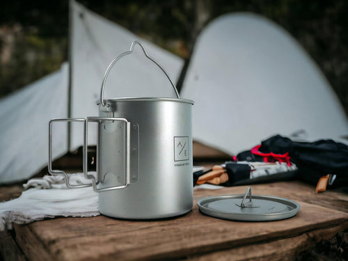 Titanium Cookware Mug | 450ml / 750ml Cup - Mug - Pot | Ultralight Camping Gear | Outdoor Cooking Supplies