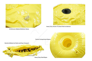 22" DIVER BELOW with Custom Name Option, Yellow Diving Safety Float, Scuba Snorkeling Diving Buoy Inflatable