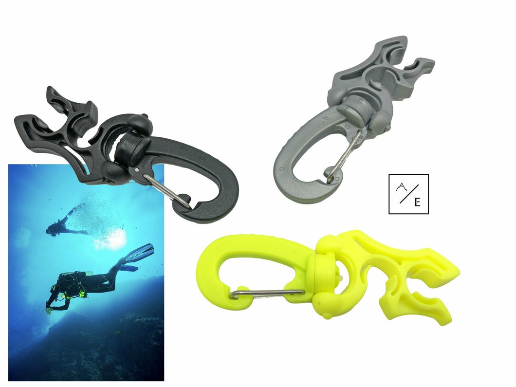 Diver Hose Regulator Clip 2-Slot Retainer for Scuba Diving BCD Octopus Regulator