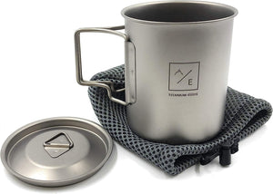 450ml Titanium Open Flame Compact Ultralight Cup/Pot Camping, Hiking,Backpacking