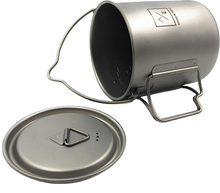 Load image into Gallery viewer, 450ml + 750ml Titanium Open Flame Ultralight Cup/Pot Camping, Hiking,Backpacking