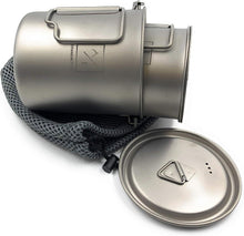 Load image into Gallery viewer, 450ml + 750ml Titanium Open Flame Ultralight Cup/Pot Camping, Hiking,Backpacking