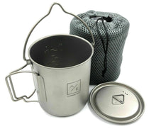 Load image into Gallery viewer, Titanium 750ml Pot Mug Folding Handles and Hanger