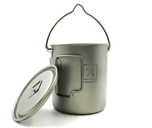 Titanium 750ml Pot Mug Folding Handles and Hanger