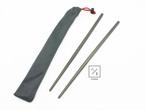 Lightweight Titanium Chop Sticks Utensils | 9" (23cm)  | 23 Grams | with Nylon Travel Case