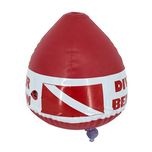 Inflatable Surface Marker Swimming Diver Down Safe Diving Buoy w/ Diver Flag- RED