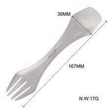 Load image into Gallery viewer, Evoly Outdoors 3-in-1 Serrated Titanium 6.5&quot;  Spork Utensil 1oz w/ Carry Case