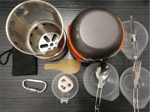 14 Piece Portable Camping Cookset for Hiking & Camping