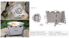 Load image into Gallery viewer, 3-Point Ultralight-Titanium Outdoor Camping Folding Wood Stove