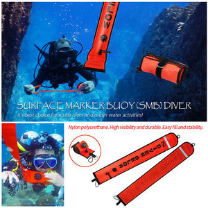 Large Scuba SMB Signal Tube Safety Surface Marker Buoy w/ Blow Valve 70"