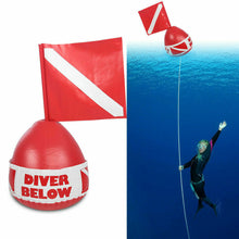 Load image into Gallery viewer, Inflatable Surface Marker Swimming Diver Down Safe Diving Buoy w/ Diver Flag- RED