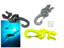 Load image into Gallery viewer, Diver Hose Regulator Clip | 2-Slot Retainer for Scuba Diving BCD Octopus Regulator | Grey Black Yellow